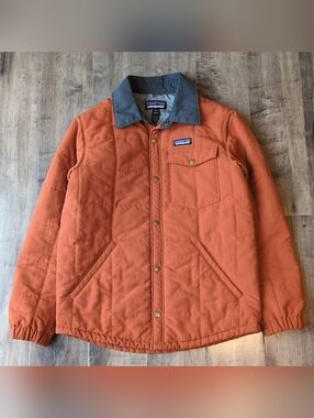 Patagonia Boys XL Isthmus Quilted Shirt Jacket Orange Shacket